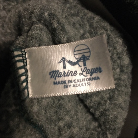 Marine Layer Forest Green Crew Neck Pullover Sweatshirt - Picture 3 of 12